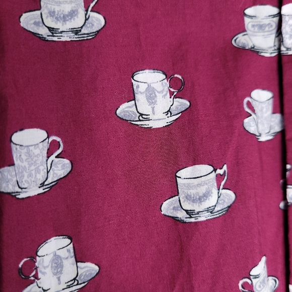 TALBOTS Women's Teacup/Saucer Print Button Down Shirt SMALL - Picture 8 of 13